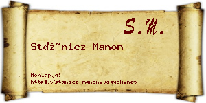 Stánicz Manon névjegykártya